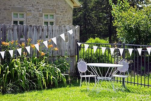 Miniatura 7 de Banderín blanco para bricolaje, banderines en blanco, banderas de tela triangular sólida, decoraciones para festivales, celebraciones, dormitorios,