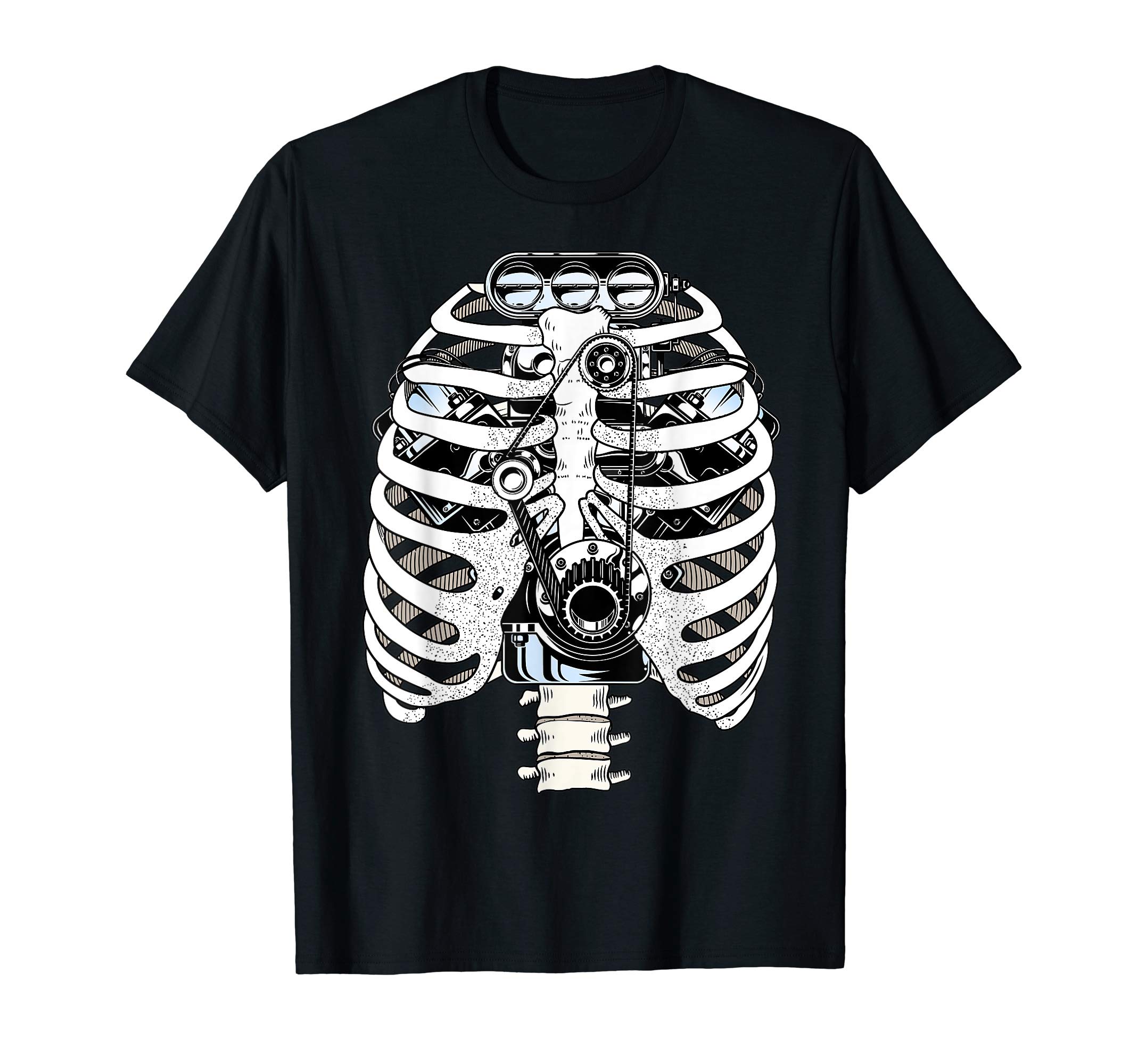 Engine Ribcage Anatomy – Biomechanical Fusion Car Mechanic T-Shirt
