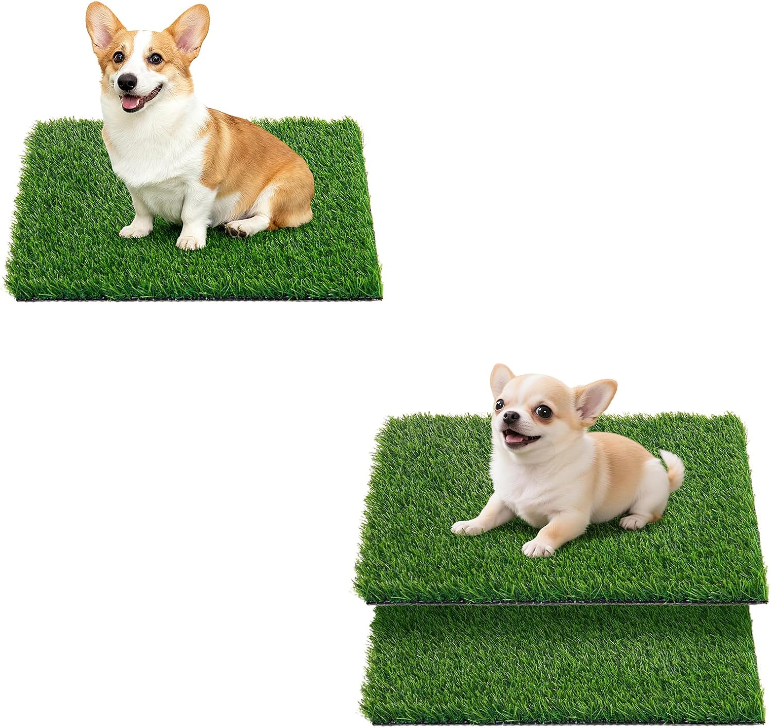 14x18 inch Artificial Pee Grass Pad for Dogs 2 Pack & Artificial Turf Grass Outdoor 18x28 inch