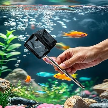 Plastic Fish, 12PCS Fish Deco and Black Small Net, Mini Simulated Sea Animal Models, Ocean Theme Party Decoration for Pool Games Activities and Marine Life Teaching (Random Style)