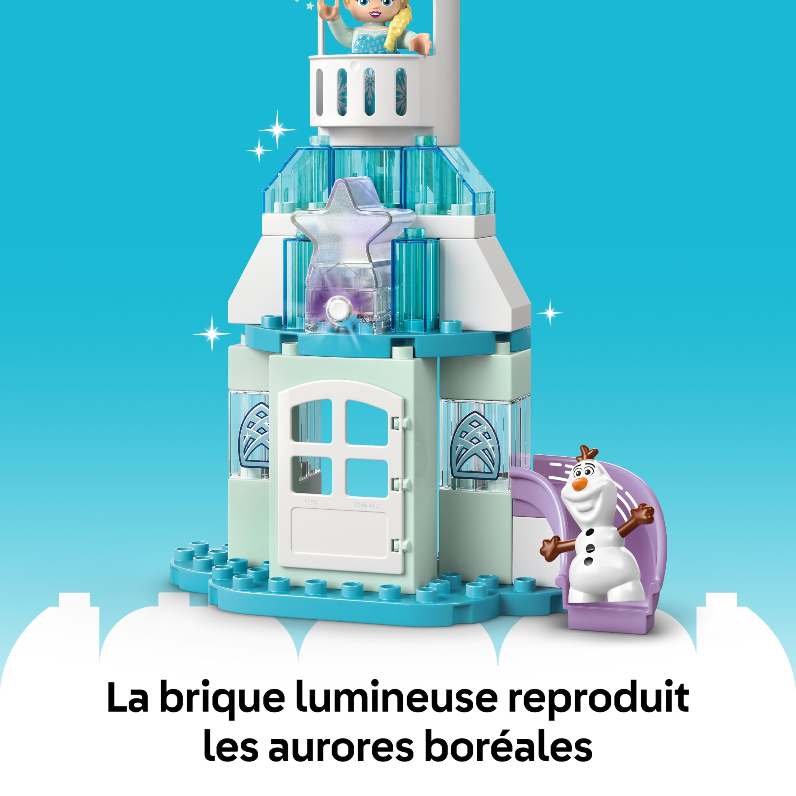 LEGO Duplo │ Disney La Fête d’Anna et Elsa au Château de Glace - Jeu Éducatif avec 5 Figurines Dont Olaf & Bébé Sven - Inclut Une Brique Lumineuse - Cadeau Enfant : Fille ou Garçon dès 2 Ans 10455