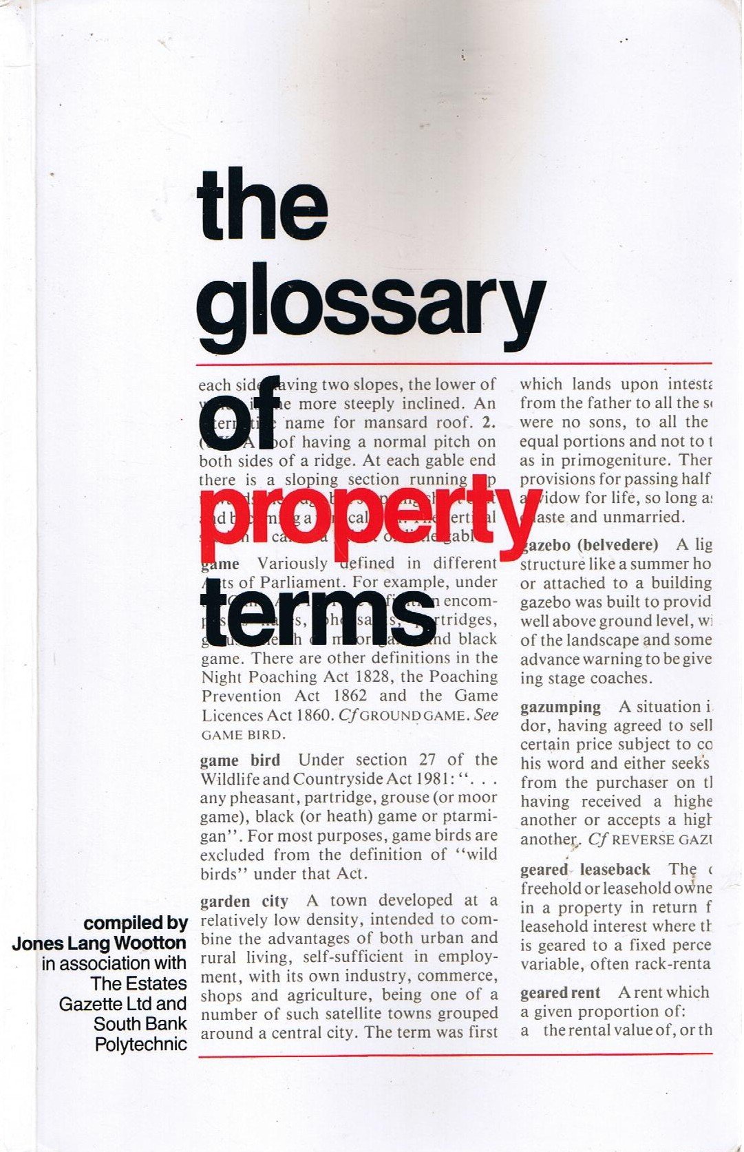The Glossary of Property Terms Paperback – 1 Jun. 1989