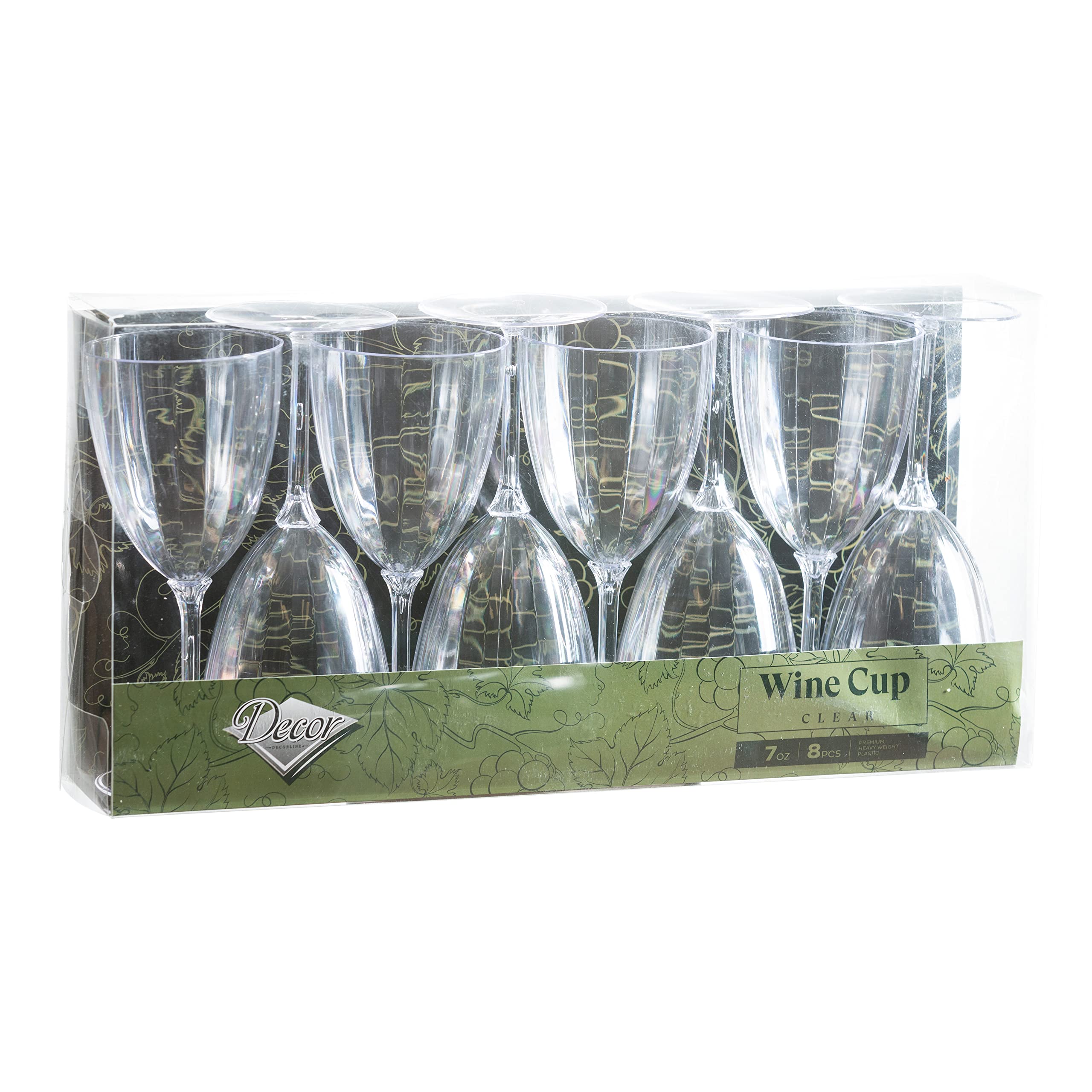 Decor Decorline - 96 copas de vino de plástico de alta calidad, transparentes, reutilizables, para bodas y fiestas, 200 ml, reutilizables