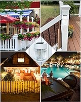 Vista 8 de Luces Solares de Valla, 8 Piezas de Luz de Cubierta Alimentadas por Energía Solar, Luces Solares Impermeables para Exteriores Decorativas