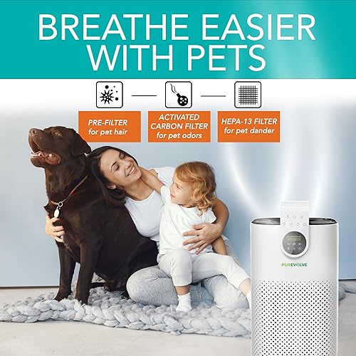 Miniatura 4 de HEPA-13 Purificador de aire con difusor de aceite esencial, para el hogar, habitación grande de hasta 1120 pies cuadrados, resistente para alergias,