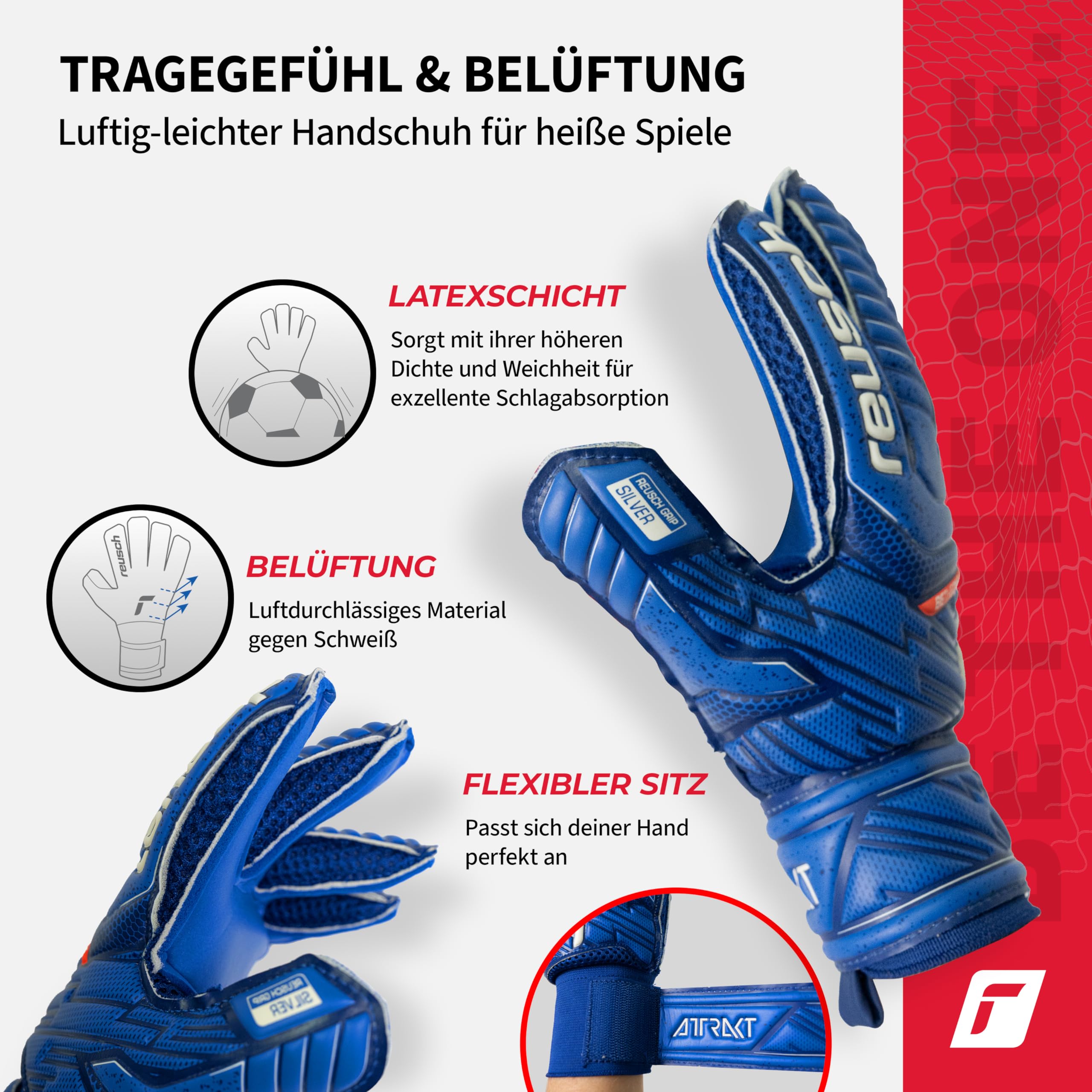 Reusch Unisex młodzieżowe rękawice bramkarskie Attrakt Silver Junior
