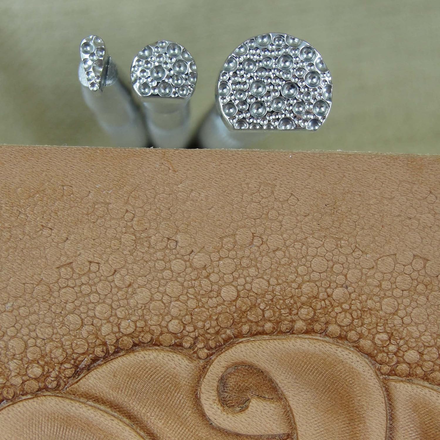 Pebble Background Leather Stamps, Set of 3 Leathercraft Tools, Stainless Steel Stamping Tools, Zhong Jiang