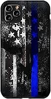 Vista 13 de Trump Police USA Flag Skull Thin Blue Line Support Case for iPhone 17