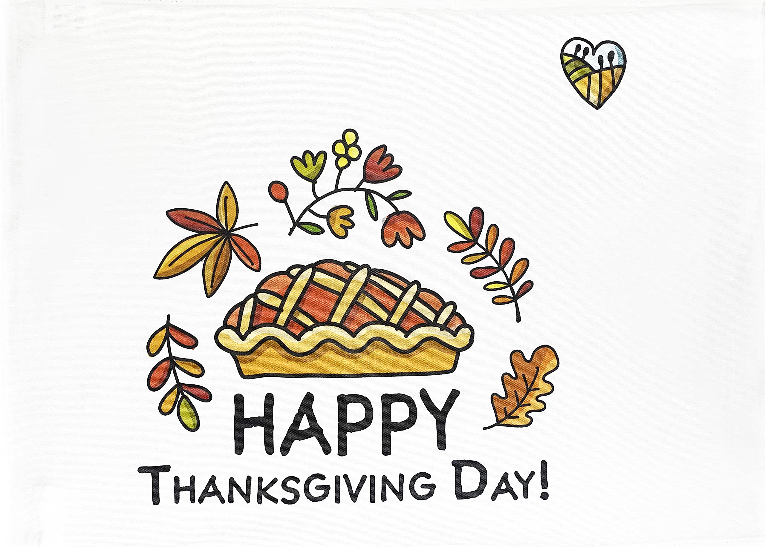 Half A Donkey White Happy Thanksgiving Day Large Cotton Tea Towel