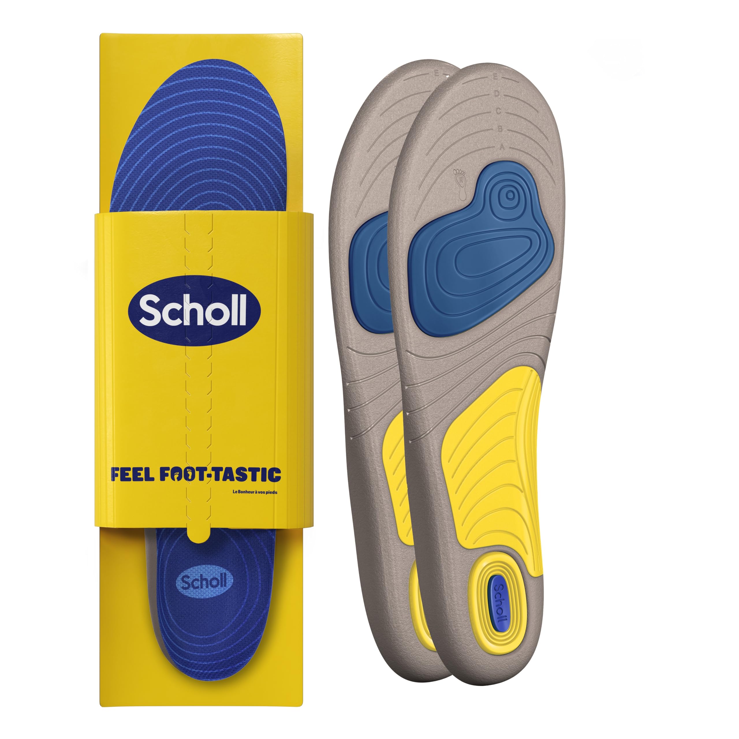 Scholl Solette da Corsa Gel Activ Uomo, Taglia 40-46,5, Taglia L, Confezione da 2 Paia