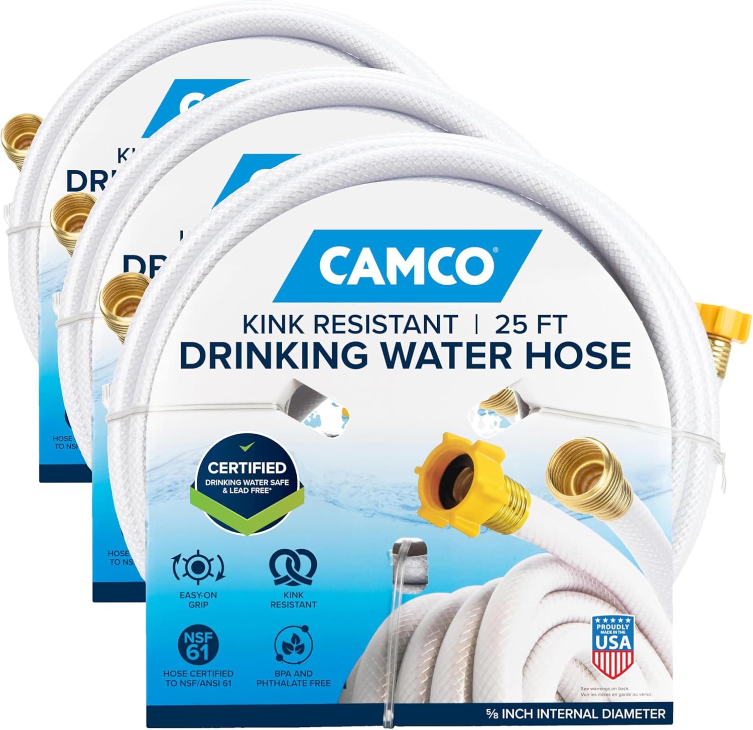 Camco TastePURE RV Drinking Water Hose 25ft (pack of 3)