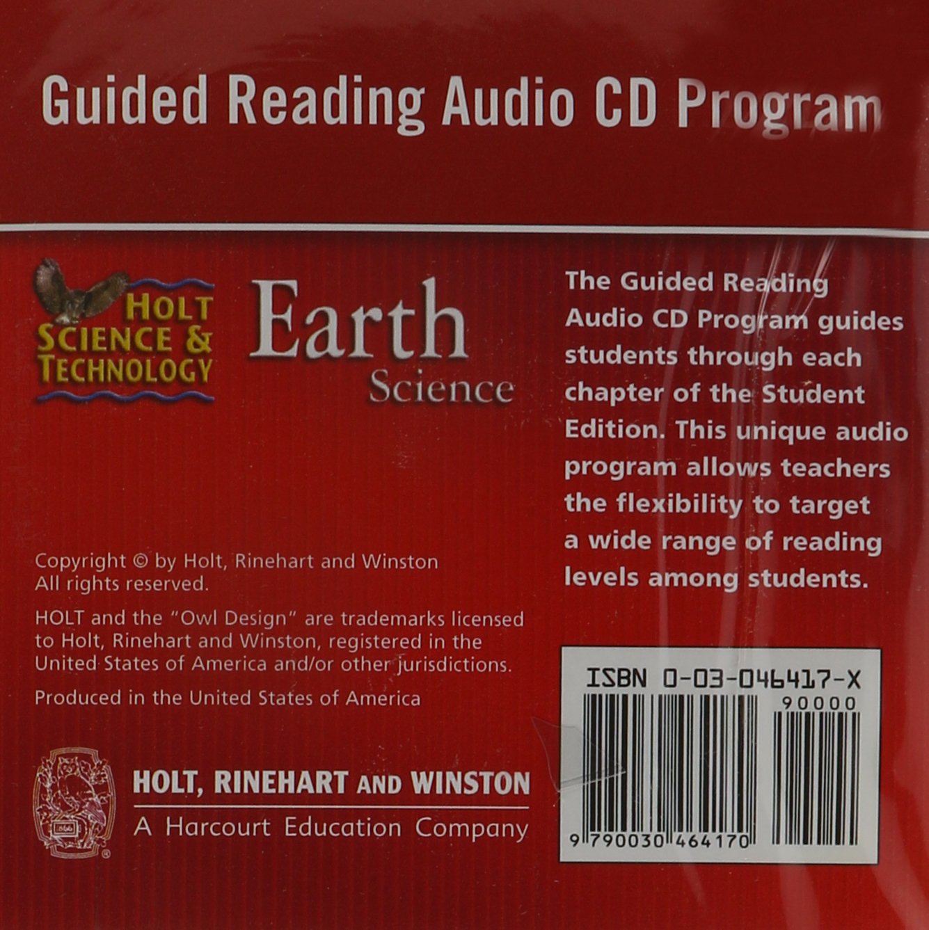 Science & Technology Guided Reading Audio Cd Program: Earth Science (Holt Science & Technology)