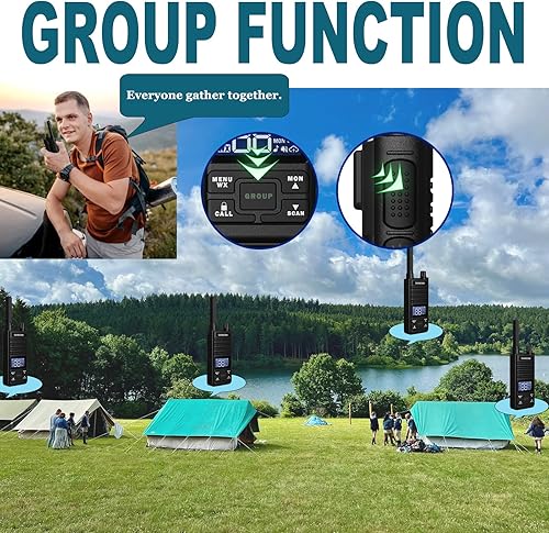 Miniatura 4 de SAMCOM Walkie Talkies GMRS de largo alcance con micrófono de altavoz USB-C, paquete de 4, radios bidireccionales de mano GMRS de largo alcance para