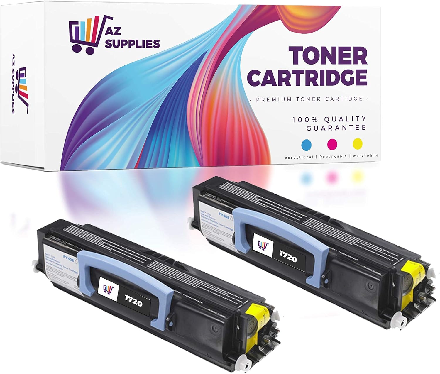         AZ Compatible Toner Cartridge Replacement for DELL 1720 (1720DN) - 2 Pack Black       