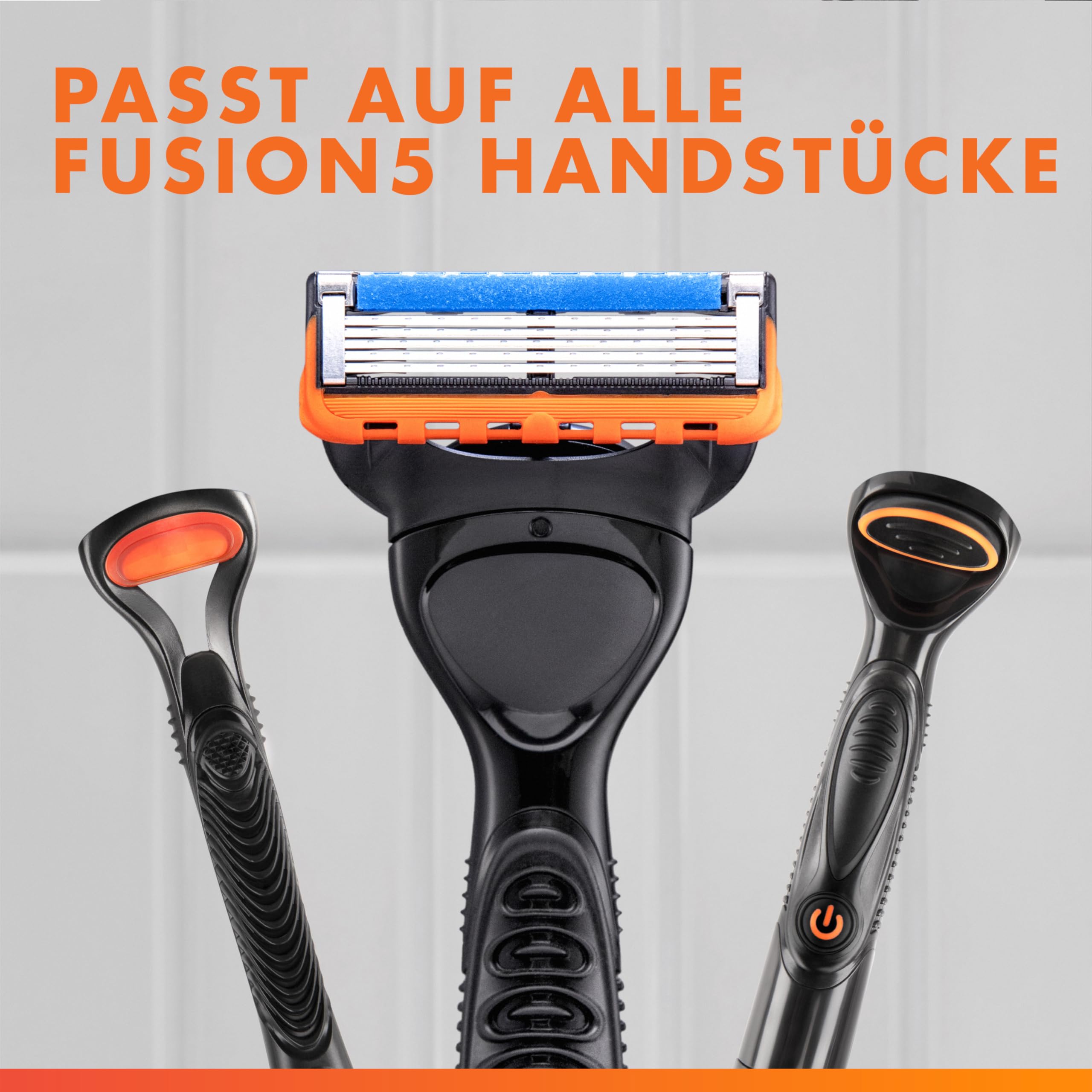 Gillette Fusion 5 Power Klingen Herren, 8 Original Rasierklingen, Orange | Für Nassrasierer mit Größerem Gleitstreifen für Ein Sanftes Gleiten Und für Eine Unglaublich Gründliche Und Komfortable Rasur