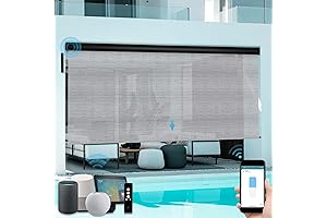 Motorized Sun Shades for Outdoor Patio, Smart Blinds with Remote Control and Home Compatibility