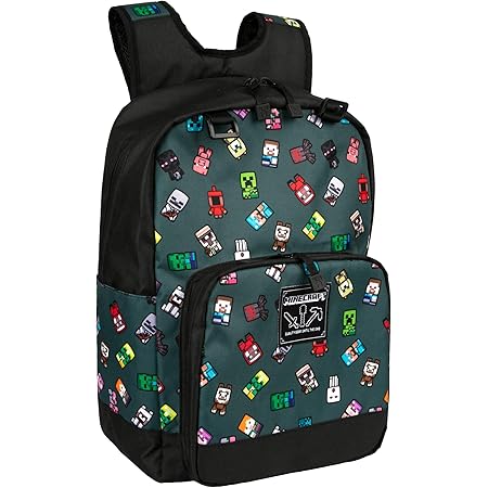 JINX Minecraft Bobble Mobs Kids School Backpack, Gray, 17"
