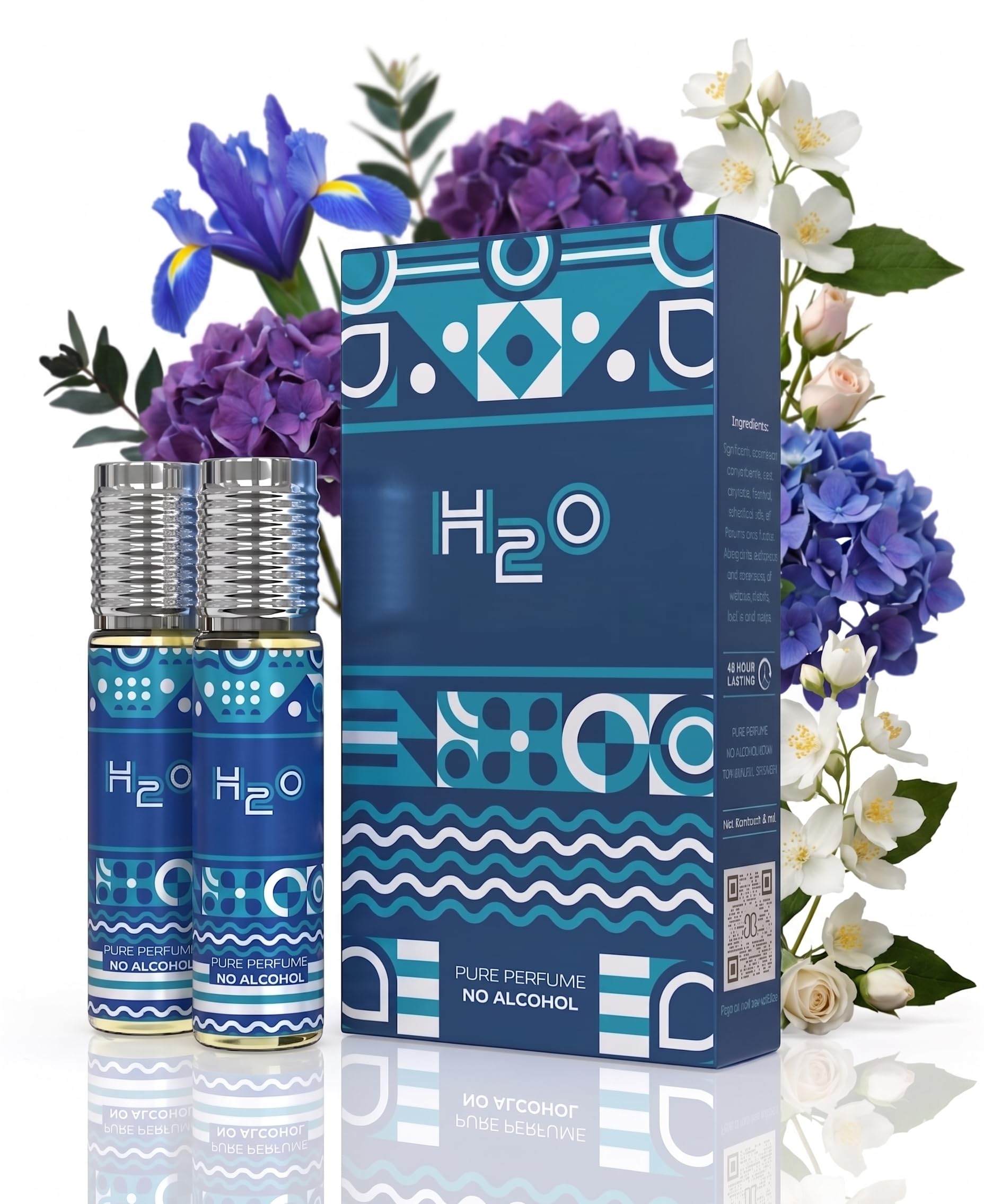 H20 Pure Perfume Attar, No Alcohol, 48 Hour Lasting, Floral Aquatic Fragrance, Roll-On Attar, Pack Of 2 (Each Pack 6ml.)-image-37