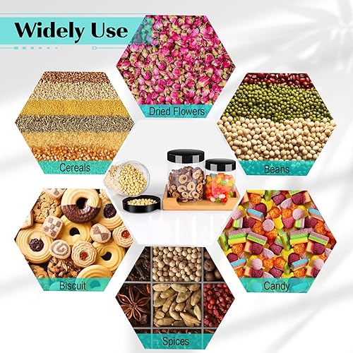 Miniatura 5 de Paquete de 48 tarros de plástico con tapas, 8 onzas + 16 onzas, recipientes transparentes para cosméticos con bolígrafo y etiquetas, tarros de