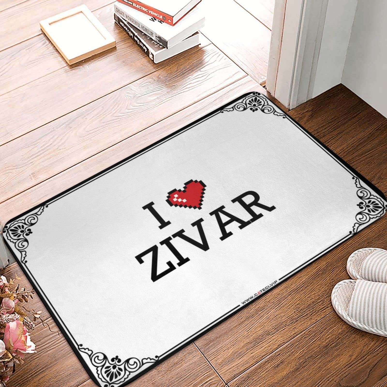Front Door Mat Outdoor Funny I Love Zivar Doormat Country Decorations for Home Door Decor ( Color : Colour , Size : 65X90CM )