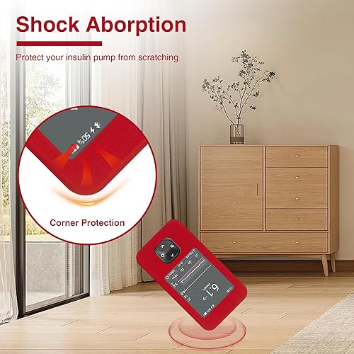 Miniatura 3 de Funda suave de silicona compatible con receptor Dex com G7, protección perfecta de la máquina, color rojo