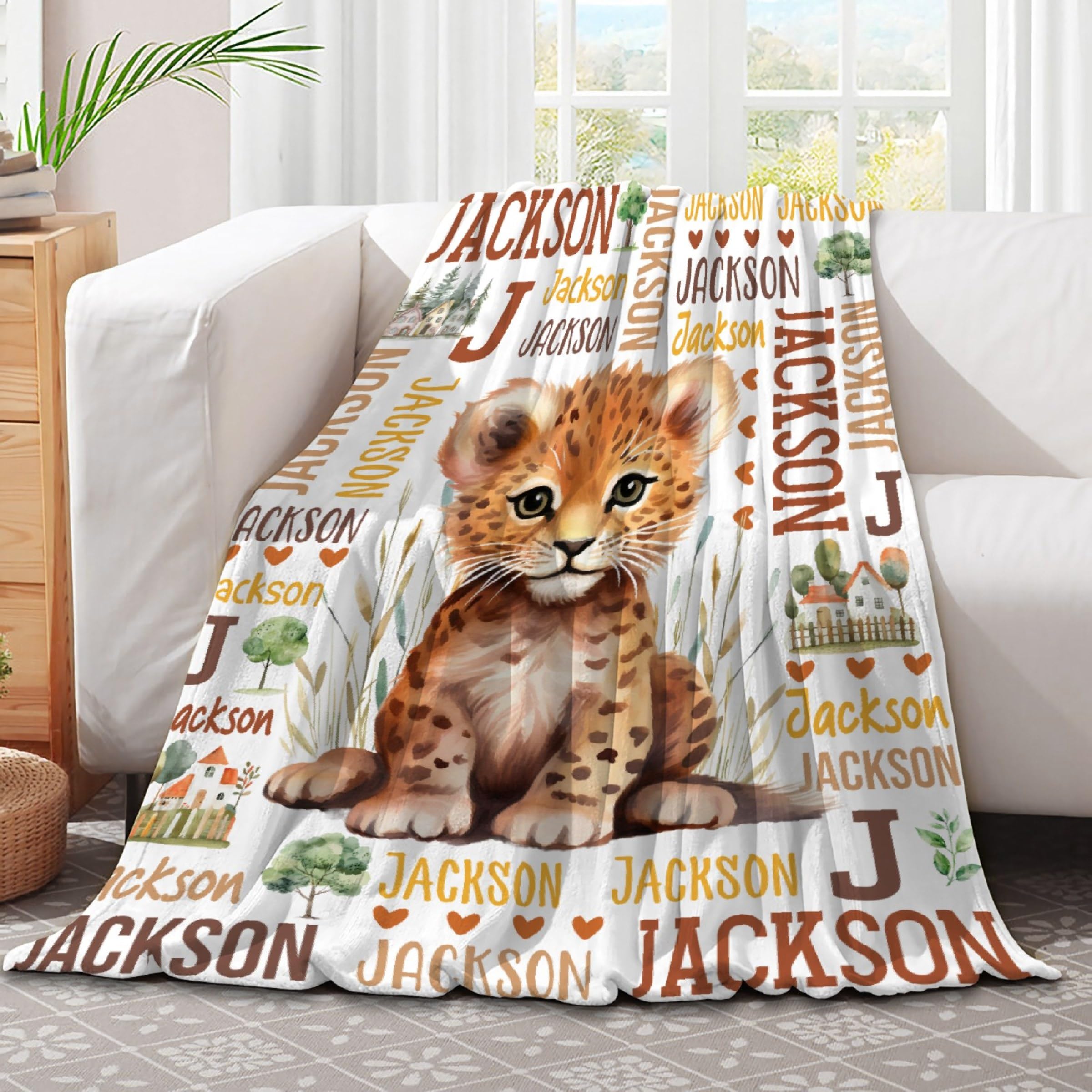 Custom Tiger Personalized Blanket - Ultra Soft, Perfect for Couch/Sofa, Travel, Camping - Personalized Gifts, Home Decor, 60
