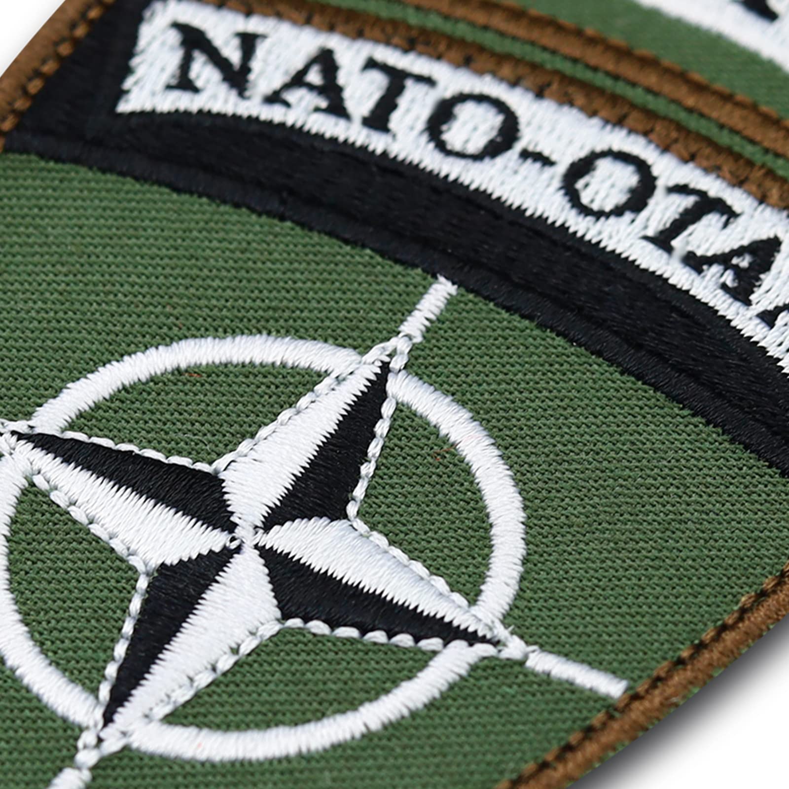 Patch Brodé OTAN ISAF Afghanistan - Sweatshirt Militaire Bleu Blanc Jaune - 241 G Coupe Classique - 2