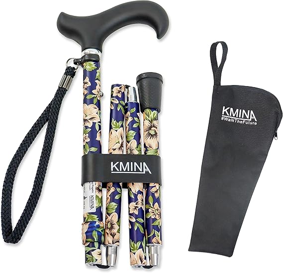 KMINA PRO Folding Walking Sticks for Ladies, Floral Walking Sticks