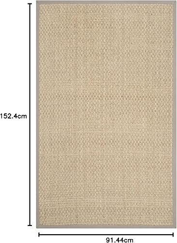 Vista 690 de Safavieh NF114A Natural Fiber Collection - Alfombra de fibras naturales de patrón trenzado, varios colores (5 x 8 pies), Fibras naturales, azul