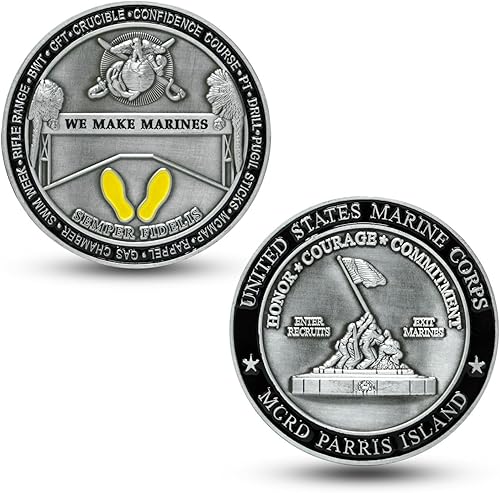 Miniatura 3 de USMC Marine Corps Recruit Depot Parris Island Challenge Moneda  Colección USMC con licencia oficial