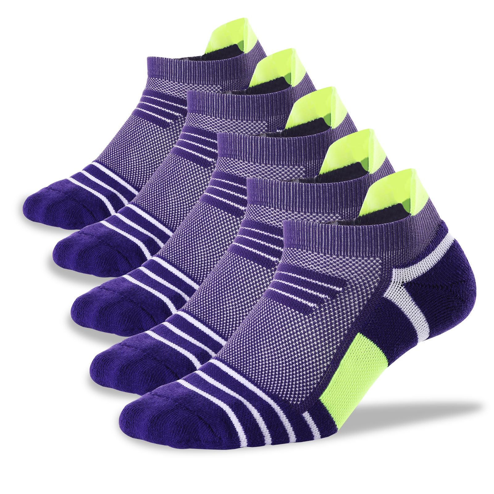 Kodal Kupfer-Kompressions-Knöchelsocken, Geruchsfrei Feuchtigkeitsableitend Trainingssocken mit Polsterung 5 Paar