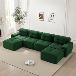 KOMHTOM Canapé Modulable en Velours Côtelé, Canapé Compre…