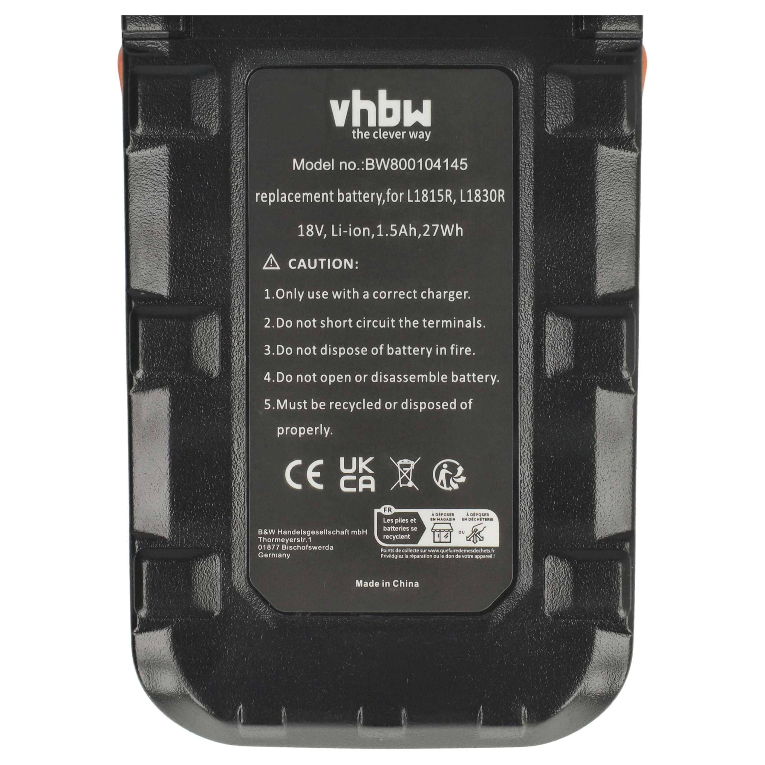 vhbw Batterie Compatible avec AEG BSB 18