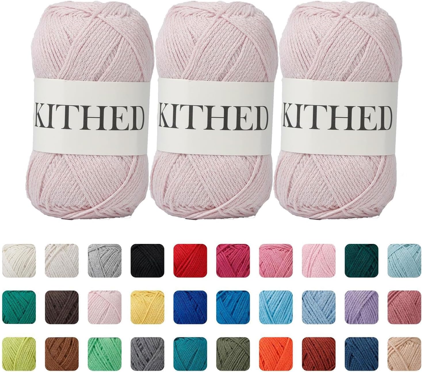 Cotton Yarn，10.5oz，526yard，3 Pack ，Soft Yarn for Crocheting and Knitting (20 Baby Pink)