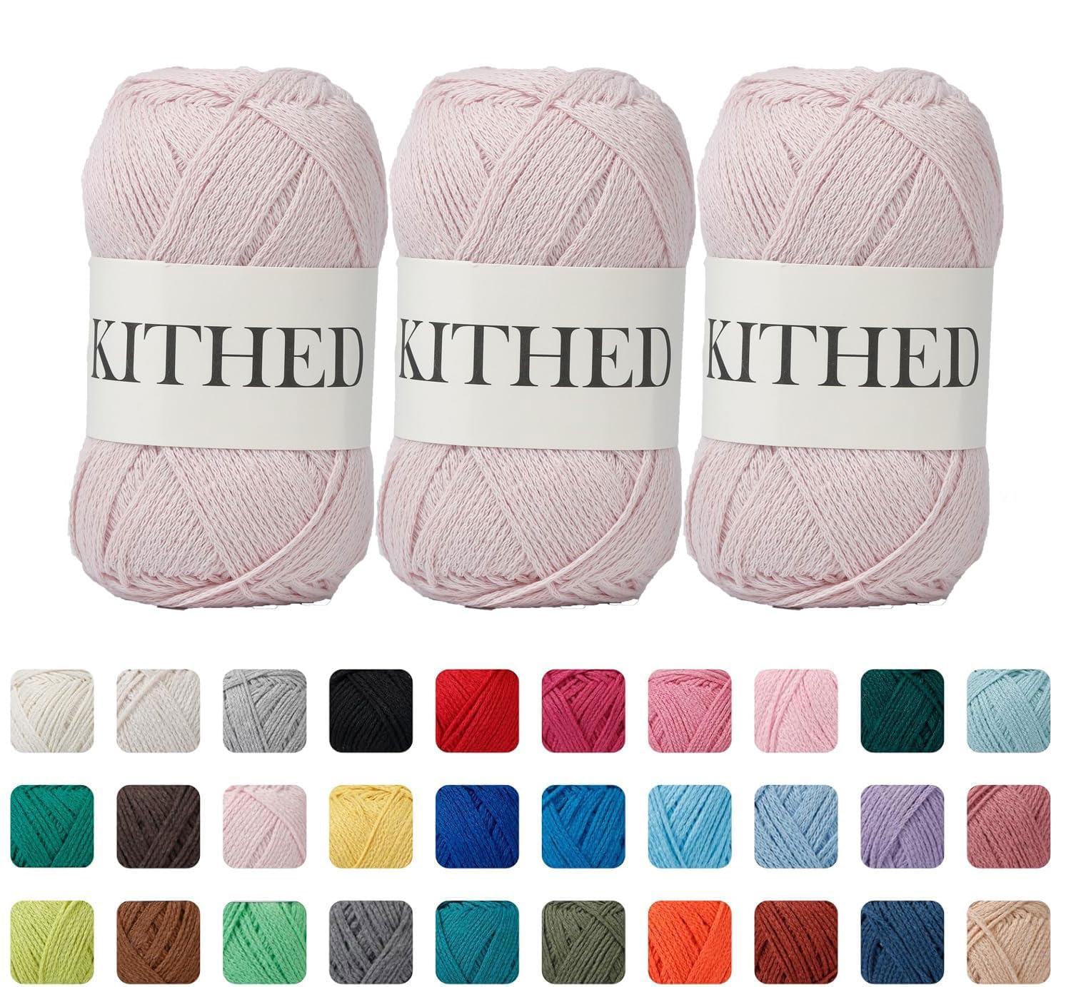 Cotton Yarn，10.5oz，526yard，3 Pack ，Soft Yarn for Crocheting and Knitting (20 Baby Pink)