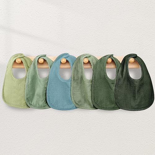 Miniatura 7 de Baberos de muselina para bebés para niños y niñas, baberos de algodón para babeo, baberos ajustables para recién nacidos para babeo y dentición