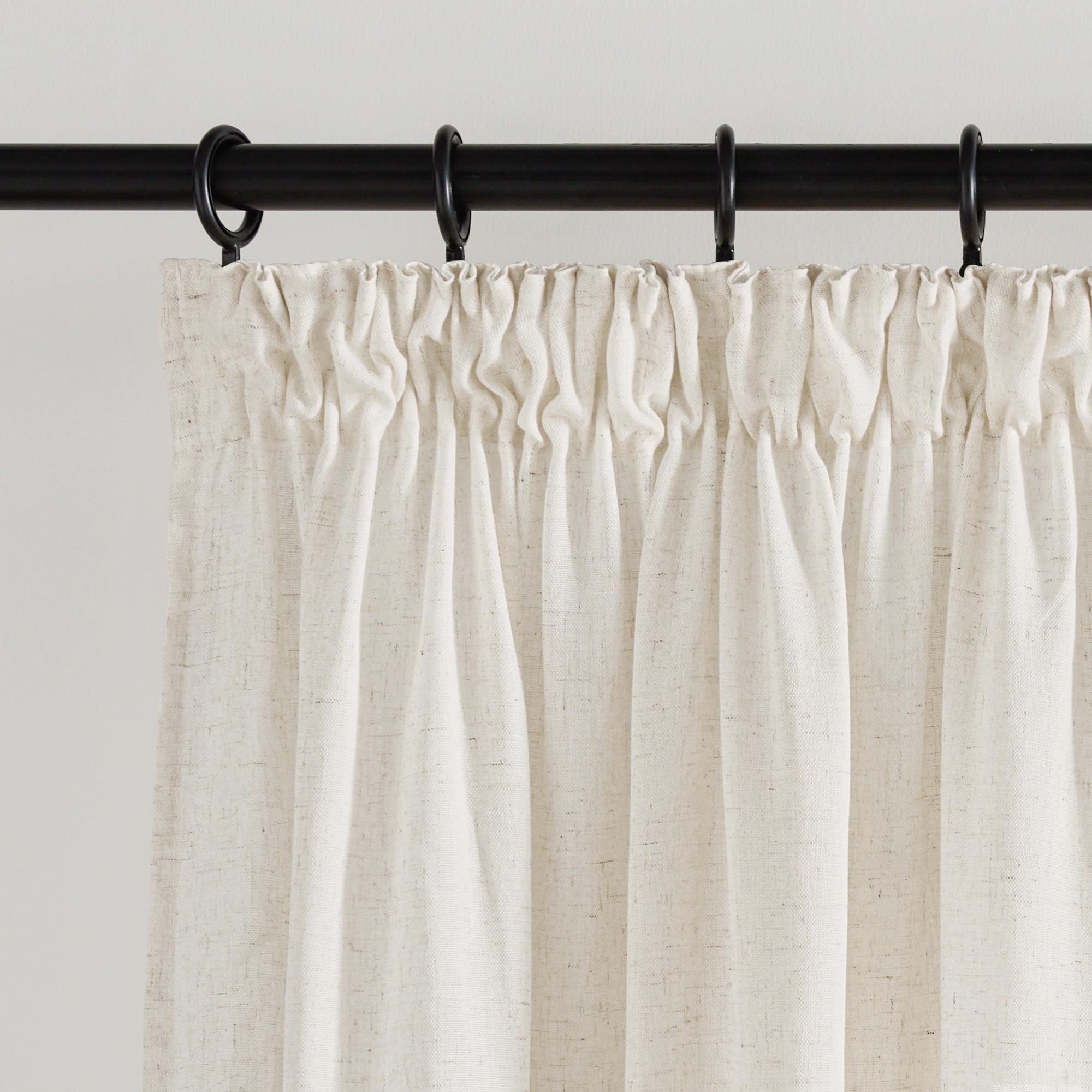 KGORGE Tende Salotto Moderne 2 Pezzi 140x220cm(LxA) Tenda Lino Semitrasparenti con Fettuccia Decorazione per Soggiorno Shabby Chic, Colore Naturale