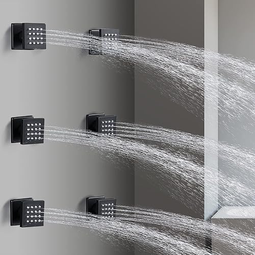 Miniatura 111 de HOMEDEC - Paquete de 6 chorros redondos de latón cepillado para masajes cuadrados de 2 pulgadas