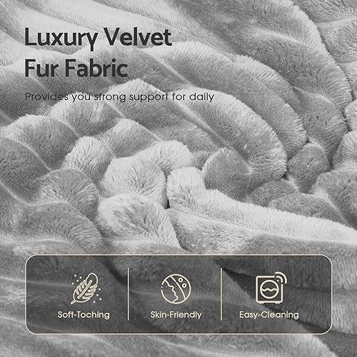 Miniatura 7 de smilesun Lujoso sofá grande en forma de L con diván, cómodo sofá modular en forma de L de felpa de piel sintética con 8 almohadas, sofá cama