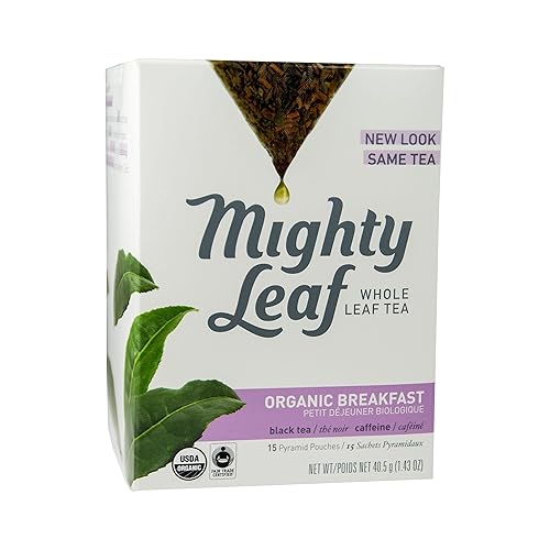 Té Mighty Leaf, orgánico, bolsas con hojas enteras, 1.32 onzas, 15 unidades