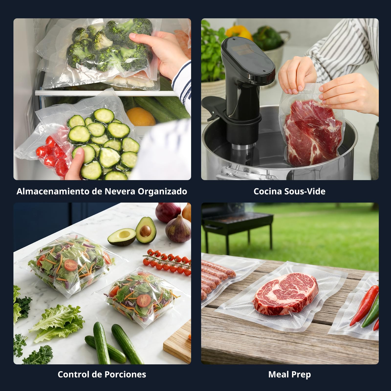 AIRMSEN Envasadora al vacío 95 kPa con función de inflado, modos Seco/Húmedo, doble sellado 30 cm, cortador incorporado, rollo y bandeja extraíble – mantiene los alimentos frescos hasta 8× más tiempo