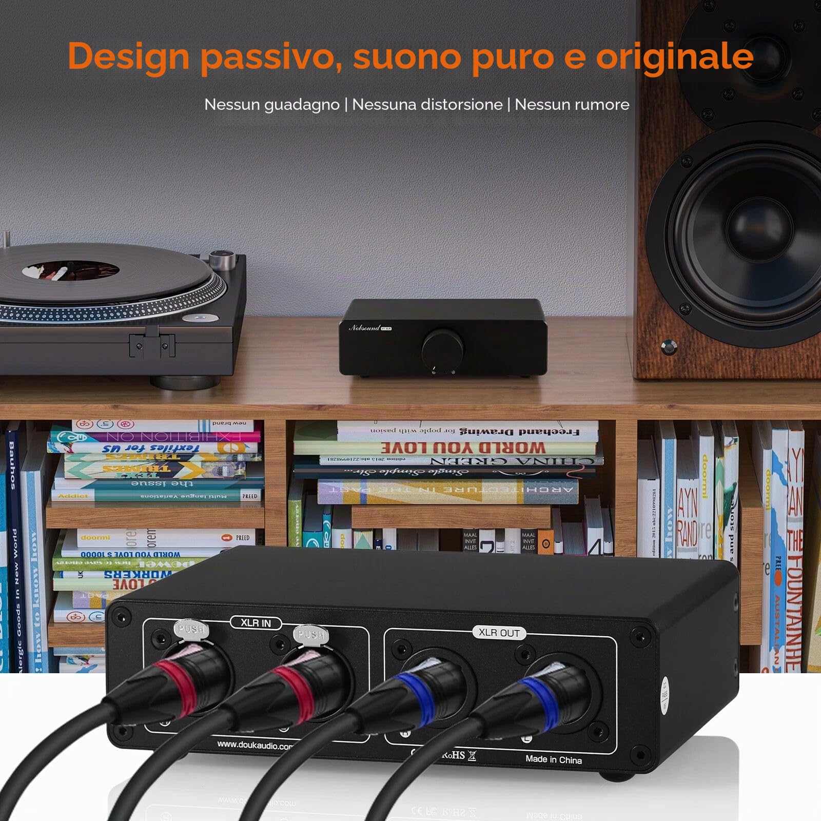 XLR preamplificatore passivo ammortizzatore: Simmetrico Stereo Audio Controllo del volume per ottimizzare il segnale – Con potenziometro ALPS RK27 e connettori in oro – per audiofili con esperienza di