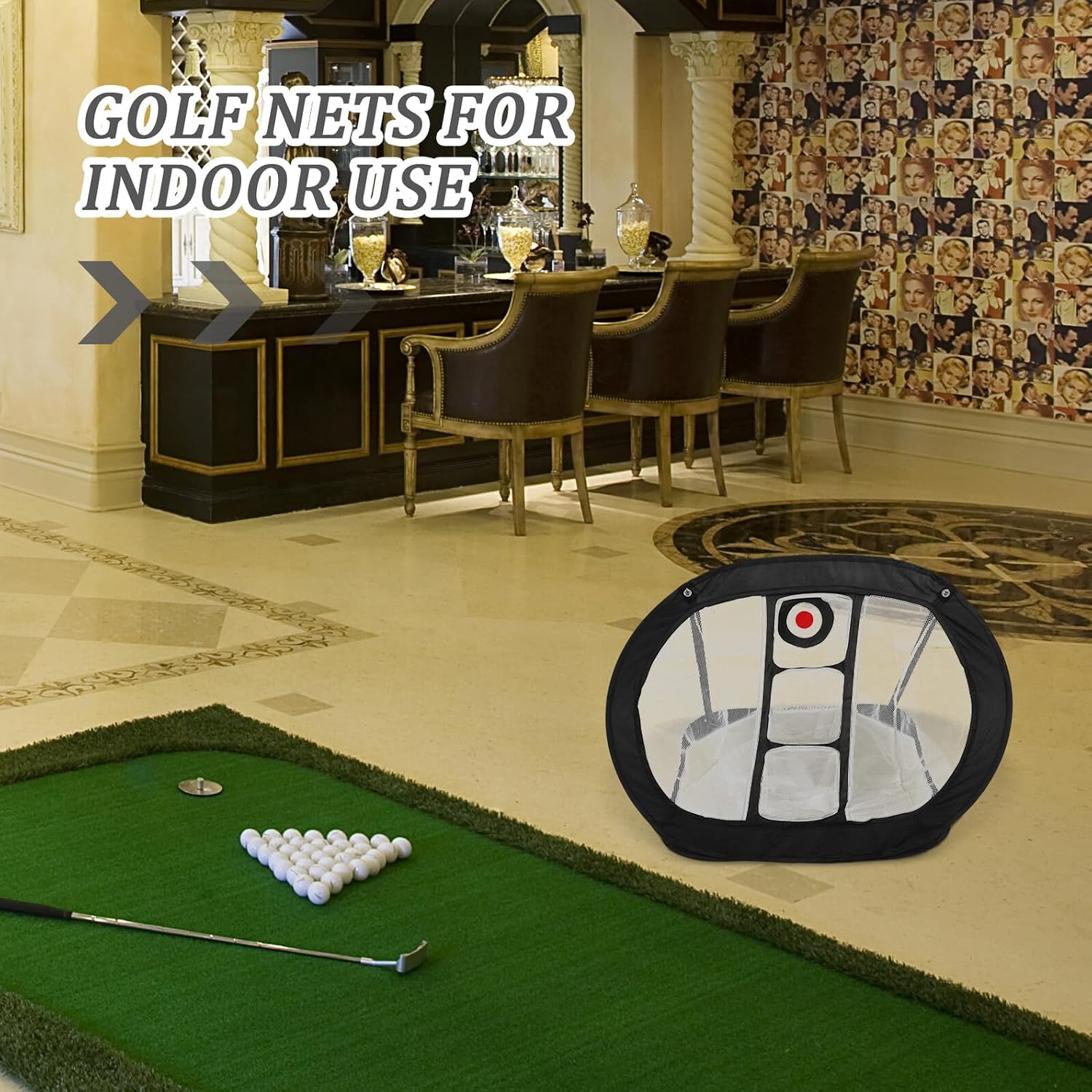 Indoor Golf Chipping Net Portable Training Equipment for Precision and Range Control Lightweight Foldable Practice Net for Golf Swing and Chip Shots