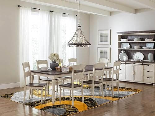 Miniatura 2 de Yafa Home Fashion Alfombra moderna y contemporánea con diseño de remolinos, lujosa, elegante y de moda (amarillo, 5 pies x 7 pies)