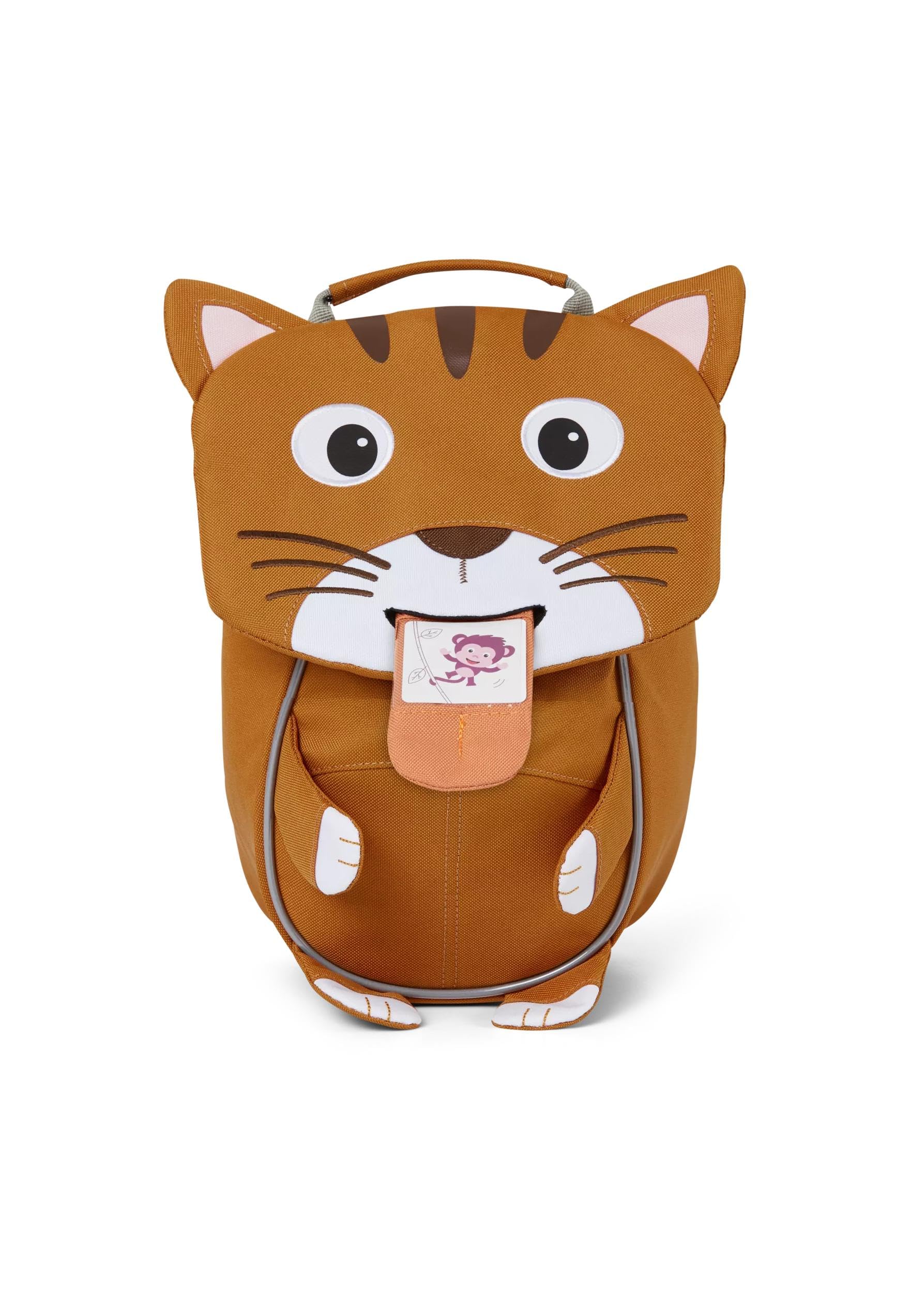 Affenzahn Kleiner Freund Kindergarten-Rucksack für 1-3 Jährige Ergonomisch Reflektierend Ziehzunge mit Namensschild Katze | Ergonomischer Kindergarten-Rucksack für Kinder von 1 bis 3 Jahren mit Reflektoren, Ziehzunge und Namensschild