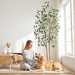 Warmplants Artificial Eucalyptus Tree, 7ft Tall Silk Leaves Fake Plant with Basket for Outdoor Indoor, 83'' Faux Eucalyptus Trees for Home Office Livingroom Floor Décor