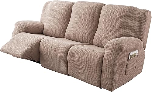 Genina Funda reclinable elástica para sofá reclinable, funda de sofá para sofá reclinable, protector de muebles de jacquard grueso, lavable (color