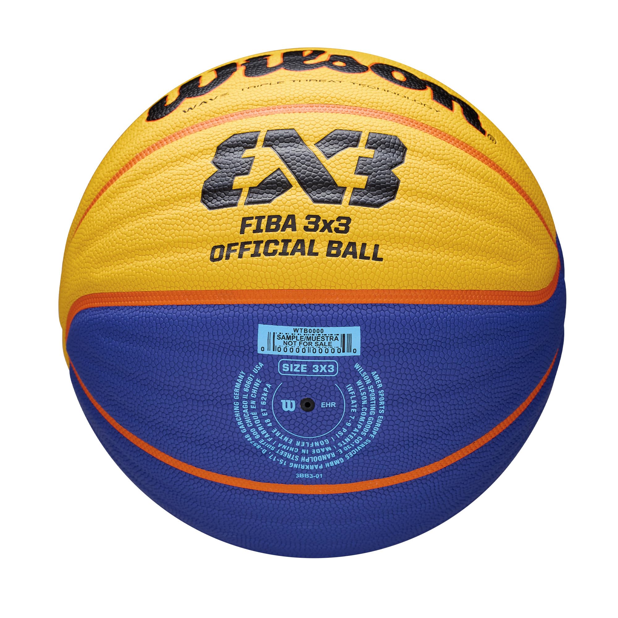 Wilson FIBA Mini ballon de basket unisexe en caoutchouc pour adulte 3 x 3