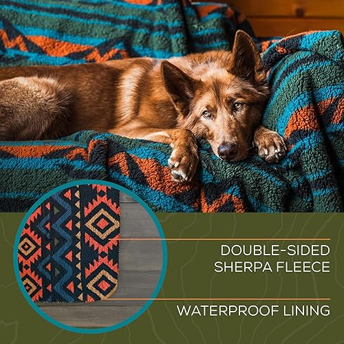 Miniatura 4 de Wilderdog Manta impermeable para perro Sherpa Fleece - 50" x 40" - Azul marino