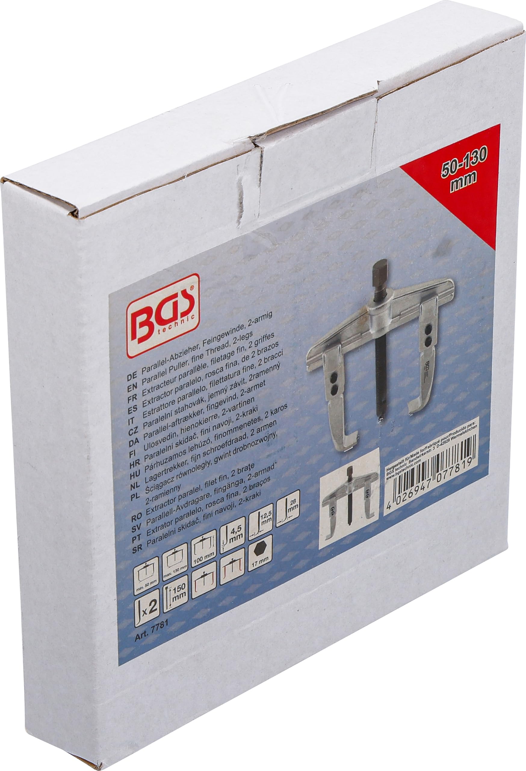BGS 7781 | Parallel-Abzieher, Feingewinde, 2-armig | 50-130 mm